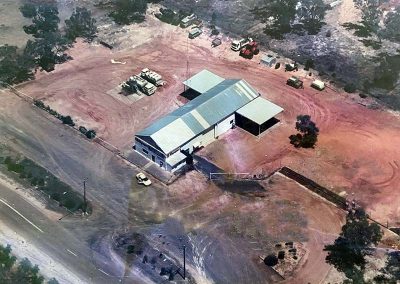 aerial shot of Woodham shed and fuel depot